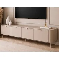 ALLHOUSE24 TV-Schrank LUMINA 200 mit LED Metallfüßen, Griffen, modern Lowboard, Unterschrank Gesamtbreite 200 cm