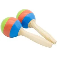 GICO Spielzeug-Musikinstrument Maracas aus Holz – 1 Paar für Kinder, Musikgruppen & Bewegung - 3872