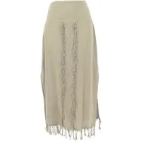 Guru-Shop Minirock Langer Boho Rock, schmaler Sommerrock, Panel.. alternative Bekleidung