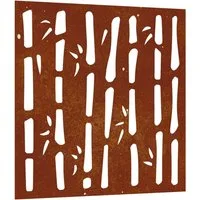 vidaXL Wandbild Garten-Wanddeko 55x55 cm Cortenstahl Bambus-Design, (1 St)