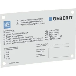 Geberit Kennzeichnungsschild 348309001