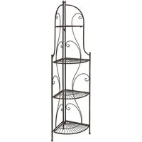 Ambiente Haus Standregal Eckregal mit 4 Böden - Antikbraun 157 cm, 1-tlg.