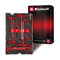 Werkzeug-Pad T-Griff-Sechskant-Schraubendreher, in E-Case-Einleger schwarz/rot, 9-teilig, H2 - H10, Kugelkopf