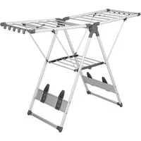 COSTWAY Flügelwäschetrockner, klappbar, ausziehbar, mit Schuhablage, 141cm