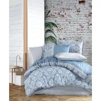 ROLFNERS Bettwäsche Luna Blau Bettgarnitur Bettbezug Baumwolle, Baumwolle, Bettwäsche aus 100% Baumwolle, Atmungsaktiv, Pflegeleicht