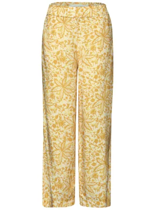 Street One - Culotte im Loose Fit mit floralem Muster gelb - Gr. - 28