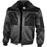 Qualitex Workwear Pilotenjacke Pilotenjacke zweifarbig grau/schwarz, Gr. XXL
