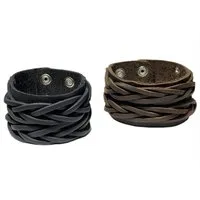 Westernlifestyle Lederarmband Nordic Wrap Breites Lederarmband geflochten – verstellbar