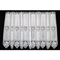 Gardinen Kranzusch Scheibengardine Enzian im Herz (1 St), Stangendurchzug, transparent, Stablöcher,transparent,verschiedene Höhen, Breiten