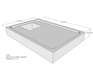 Neuesbad Wannenträger für Bette superflach 70x100x3,5 SD22728