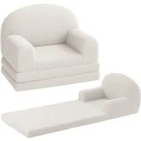 GarveeMore Kindersofa 2-in-1 Schlafsofa Sofabett Klappsofa für Kinder aus Teddystoff