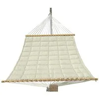 HOPLO Stabhängematte Stabhängematte Cushion Swing gepolstert in flax Olefin Fasern, Wetterfestes Material