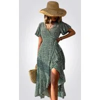 Cupshe Strandkleid Kostüm mit ausgestelltem Ärmel Rüschen