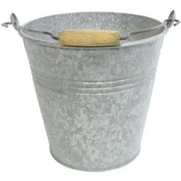 finehomegarden Blumentopf Zink Eimer mit Henkel Metall Ø23+30cm H21+30cm Pflanzkübel (1 St), Zinkeimer Metalleimer Blecheimer Pflanzeimer 2Größen wählbar / Paket