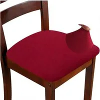 Agger Stuhlhusse Stuhlhussen-Set, 2er-Set, Stretch, Quadratisch, abnehmbar, waschbar, für Esszimmer, Küche und Büro