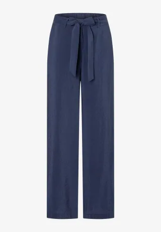 MORE & MORE - Hose mit Gürtel blau - Gr. - 34
