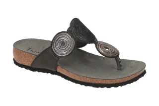 Think 372 JULIA Damen Pantolette Schwarz Komfort Fu?bett