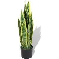 Kunstpflanze, vidaXL, Künstliche Sansevieria Bogenhanf mit Topf 65 cm Grün