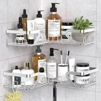 LuxusKollektion Duschablage Eck-Duschablage Edelstahl ohne Bohren Dusche Organizer mit starkem