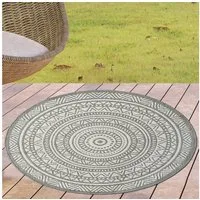 Carpetia Outdoorteppich zeitlos, rund, Höhe: 5 mm, pflegeleicht, wetterbeständig, für Innen- und Außenbereich geeignet