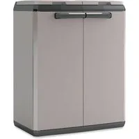 BRB-Lagertechnik Mülleimer Müllbox aus Kunststoff für 2X 110-Liter-Müllsäcke, Recyclingschrank für 2 Müllsäcke à 110 Liter