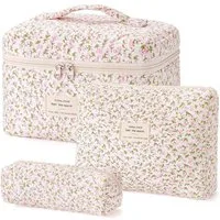 LuxusKollektion Kosmetiktasche 3-teiliges Kosmetiktaschen-Set Blumenmuster Reise Make-up Bag