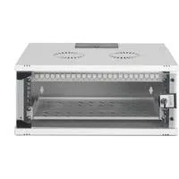 Netzwerk-Set SOHO Pro 19" 540x400 mm (BxT), IT-Schrank hellgrau, unmontiert, 4 Höheneinheiten
