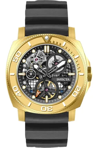 Invicta Sea Hunter 69463 Herrenarmbanduhr - Automatik Uhrwerk - Edelstahl mit schwarzem Zifferblatt - 44 mm