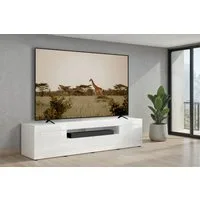 OTTO home Lowboard Basic, 245 cm breit, 47 cm tief, 2 Türen, 1 Schubkasten, Medienboard, Modernes Lowboard für bis zu 98-Zoll-TV – perfekt für die WM