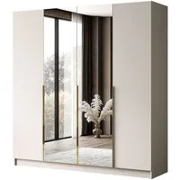 Lookway Kleiderschrank AUREL 4D KASCHMIR Drehtürenschrank mit Spiegel