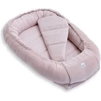Loolay Kuschelnest BABYNEST + Matratze Premium Babyausstattung - Baumwolle & Samt Velours, (MUSTER: ROSA Samt Velour/ Mini PUNKTE Rosa, 2-tlg., Liebevoll handgefertigt Nestchen! Geborgenheit Komfort für Neugeborene), Premium Ausstattung - 100% Europä
