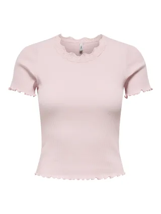 ONLY - ONLVINI S/S LACE CS JRS Pale Lilac - Gr. - L