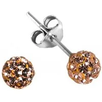 Impala Paar Ohrstecker Bonnie 5 mm mit Kristallsteinen von Preciosa, Silberschmuck für Damen mit Kristallsteinen