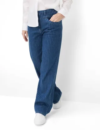 Raphaela by Brax Damen Palazzohose Style LAURA FLARED STONED, denim blau, Gr. 40