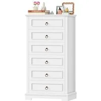HOMECHO Hochkommode (1 St), 131cm Hoch Kommode mit 6 Schubladen, Weiß