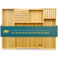 Roxlin Besteckkasten Bambus Besteckkasten Messerhalter Schubladen Organizer Küche
