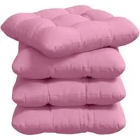 vidaXL Sitzauflage Sitzkissen 4 Stk. Stoff Rosa 40 x 40 x 12 cm, (4 St)