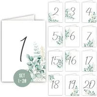 Things of Happiness Papierdekoration Tischnummern Hochzeit Event Geburtstag Tagung, 450mg Papier