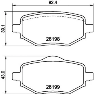 Hella Bremsbel?ge hinten Citroen C4 DS Ds Opel Corsa Mokka Peugeot 2008 208