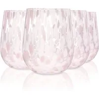 SÄNGER Gläser-Set Curacao, 4-tlg., Glas, 4x Trinkgläser Curacao mit Punkten, Füllmenge 320ml, Weiß Rosa