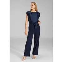 SWING Jumpsuit - Jumpsuit aus Material-Mix Oberteil in lockerer Passform mit gerade geschnittener Hose