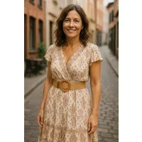 Ella Jonte Flechtgürtel sommerlicher Boho Stretchgürtel in Bastoptik 80-95 cm