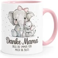 SpecialMe Tasse Kaffee-Tasse Danke Mama, dass du immer für mich da bist! Elefant, Keramik