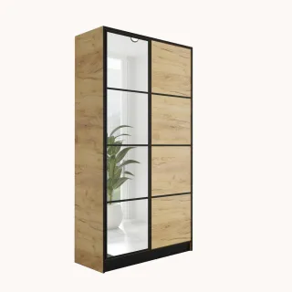 Kier Furniture Kleiderschrank, Honigeiche, Holzwerkstoff, 105x205x39 cm, Schlafzimmer, Kleiderschränke, Drehtürenschränke