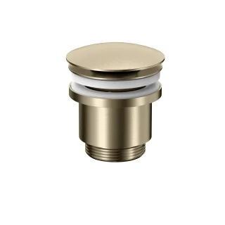 Herzbach LIVING Ablaufventil mit/ohne Staufunktion rund Brass Steel, 11.462500.1.41 11.462500.1.41