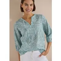 CECIL Druckbluse 3/4-Arm Sommerbluse-Tunika mit Blätterprint