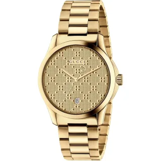 Gucci G-Timeless YA126461 Unisex-Uhr mit gelbgoldenem Zifferblatt