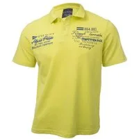 canda Poloshirt Canda Poloshirt Herren Baumwolle Kurzarm Gelb mit Print Gelb XL (Einzelartikel, 1-tlg., Poloshirt) Poloshirt Herren Baumwolle bequem Print
