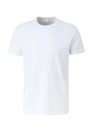 s.Oliver BLACK LABEL - T-Shirt aus Baumwollstretch weiß - Gr. - M