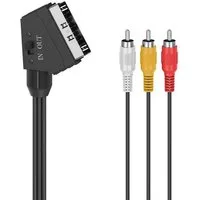 Hama Video-Kabel, Scart-Stecker - 3 Cinch-Stecker (Video/Stereo), 1,5 m Video-Kabel, Scart, Cinch, (150 cm)